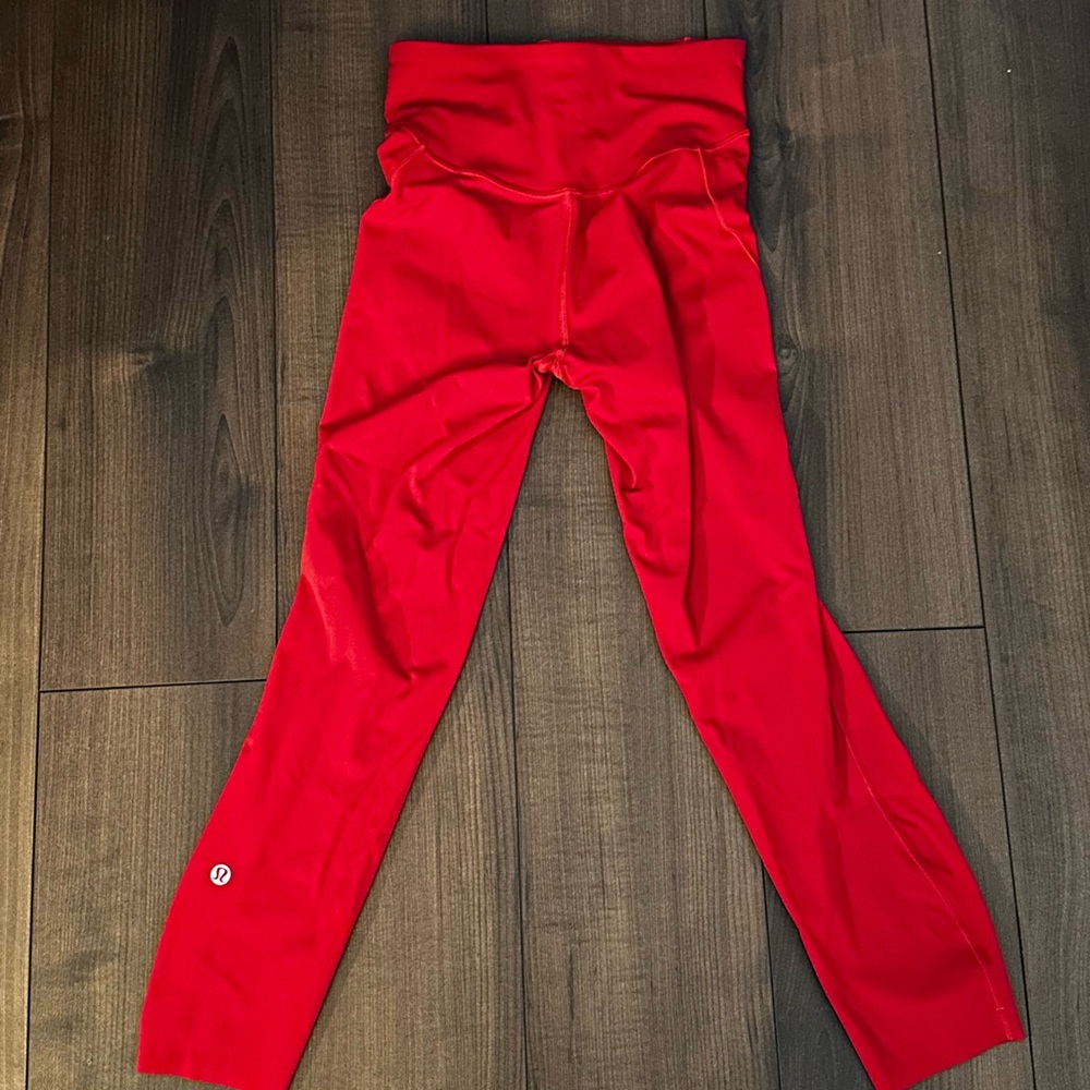 Lululemon Base Pace HR Red Crop Leggings